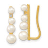 Lex & Lu 14K Gold w/Freshwater Cultured Pearl & Diamond Ear Climber Earring - Lex & Lu