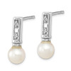 Lex & Lu 14K White Gold w/FW Cultured Pearl & Diamond Post Dangle Earrings - 2 - Lex & Lu