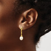 Lex & Lu 14k Yellow Gold 5-6mm White Rice FWC Pearl Post Dangle Earrings - 3 - Lex & Lu