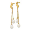 Lex & Lu 14k Yellow Gold 4-5mm White FWC Pearl Post Dangle Earrings - 2 - Lex & Lu