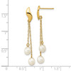 Lex & Lu 14k Yellow Gold 4-5mm White FWC Pearl Post Dangle Earrings - 4 - Lex & Lu