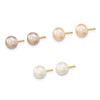 Lex & Lu 14k Yellow Gold 6-7mm Button FWC Pearl Boxed Set of 3 Post Earrings - 3 - Lex & Lu