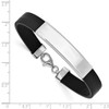 Lex & Lu Sterling Silver w/Rhodium ID Black Rubber Bracelet X8'' LAL119667 - 3 - Lex & Lu