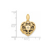 Lex & Lu 14k Yellow Gold Polished Filigree Diamond Heart Locket - 2 - Lex & Lu