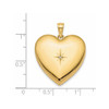 Lex & Lu 14k Yellow Gold 24mm w/Dia. Star Design Ash Holder Heart Locket - 2 - Lex & Lu