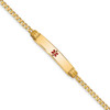 Lex & Lu 14k Yellow Gold Medical Curb Link ID Bracelet 7'' LAL119791 - Lex & Lu