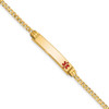 Lex & Lu 14k Yellow Gold Medical Curb Link ID Bracelet 7'' LAL119793 - Lex & Lu