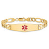 Lex & Lu 14k Yellow Gold Medical ID w/Semi-Solid Figaro Bracelet 8'' LAL119795 - 3 - Lex & Lu