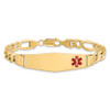 Lex & Lu 14k Yellow Gold Medical ID w/Semi-Solid Figaro Bracelet 8'' LAL119797 - 3 - Lex & Lu