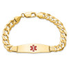 Lex & Lu 14k Yellow Gold Medical Soft Square Shape Curb ID Bracelet 8'' LAL119803 - 4 - Lex & Lu