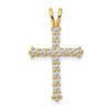 Lex & Lu 14k Yellow Gold Polished CZ Cross Chain Slide - Lex & Lu