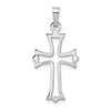 Lex & Lu 14k White Gold Polished Cut out Fleur de Lis Cross Pendant - Lex & Lu