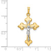 Lex & Lu 14k Two-tone Gold Polished Fleur de Lis INRI Crucifix Pendant LAL120263 - 4 - Lex & Lu