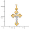 Lex & Lu 14k Two-tone Gold Polished Fleur de Lis INRI Crucifix Pendant LAL120269 - 4 - Lex & Lu
