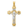 Lex & Lu 14k Two-tone Gold Polished INRI Crucifix Pendant LAL120270 - Lex & Lu