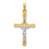 Lex & Lu 14k Gold Rhodium-plated Polished INRI Crucifix Pendant - Lex & Lu