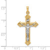 Lex & Lu 14k Two-tone Gold Polished and Textured INRI Crucifix Pendant LAL120288 - 3 - Lex & Lu