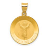 Lex & Lu 14k Yellow Gold & Satin Hollow Divino Nino Round Medal Pendant LAL120298 - Lex & Lu