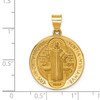 Lex & Lu 14k Yellow Gold Polished & Satin St. Benedict Reversible Hollow Medal - 3 - Lex & Lu