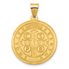 Lex & Lu 14k Yellow Gold Polished & Satin St. Benedict Reversible Hollow Medal - 4 - Lex & Lu