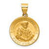 Lex & Lu 14k Yellow Gold Polished & Satin St. Thomas More Hollow Medal Pendant - Lex & Lu