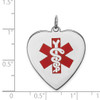 Lex & Lu Sterling Silver Engravable Enameled Large Heart Medical Pendant - 4 - Lex & Lu
