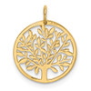 Lex & Lu 14k Yellow Gold Round Tree Pendant - 4 - Lex & Lu