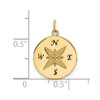 Lex & Lu 14k Yellow Gold Antiqued Compass Pendant - 4 - Lex & Lu
