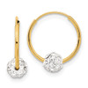 Lex & Lu 14k Yellow Gold Polished Crystal and Resin Bead Endless Hoops - Lex & Lu