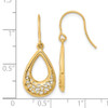 Lex & Lu 14k Yellow Gold Polished Floral Teardrop Shepherd Hook Earrings - 4 - Lex & Lu