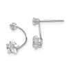 Lex & Lu 14k White Gold Polished Shooting Star CZ Post Earrings - Lex & Lu