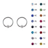 Lex & Lu Pair of Steel Captive Bead Ring CBR Earrings w/Gem 16 & 14 Gauge-2-Lex & Lu