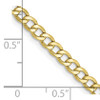 Lex & Lu 10k Yellow Gold 3.35mm Semi-Solid Curb Link Chain Bracelet or Necklace- 5 - Lex & Lu