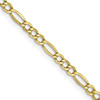 Lex & Lu 10k Yellow Gold 2.5mm Figaro Chain Anklet, Bracelet or Necklace - Lex & Lu