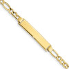 Lex & Lu 10k Yellow Gold Semi-solid Figaro Link ID Bracelet LAL123239 - Lex & Lu