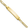 Lex & Lu 10k Yellow Gold Semi-solid Figaro Link ID Bracelet LAL123244 - Lex & Lu