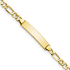 Lex & Lu 10k Yellow Gold Semi-solid Figaro Link ID Bracelet LAL123248 - Lex & Lu