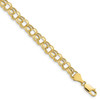 Lex & Lu 10k Yellow Gold 6.5mm Hollow Double Link Charm Bracelet - Lex & Lu