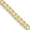 Lex & Lu 10k Yellow Gold 2.4mm Flat Beveled Curb Chain Bracelet or Necklace - Lex & Lu
