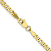 Lex & Lu 10k Yellow Gold 2.4mm Flat Beveled Curb Chain Bracelet or Necklace- 4 - Lex & Lu