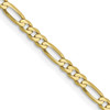 Lex & Lu 10k Yellow Gold 2.75mm Flat Figaro Chain Bracelet or Necklace - Lex & Lu