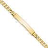 Lex & Lu 10k Yellow Gold Flat Curb Link ID Bracelet LAL123297 - Lex & Lu