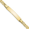 Lex & Lu 10k Yellow Gold Flat Curb Link ID Bracelet LAL123300 - Lex & Lu