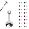 Lex & Lu Steel Internally Threaded Labret Tragus Lip Monroe w/CZ Gem-16G-3-Lex & Lu