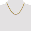 Lex & Lu 14k Yellow Gold 4.65mm Semi-solid 3-Wire Wheat Chain Necklace- 2 - Lex & Lu