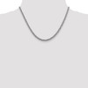 Lex & Lu 14k White Gold 4.30mm Semi-solid 3-Wire Wheat Chain Necklace- 2 - Lex & Lu