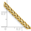 Lex & Lu 14k Yellow Gold 3.10mm Semi-solid D/C Wheat Chain Necklace- 5 - Lex & Lu