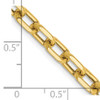 Lex & Lu 14k Yellow Gold Semi-solid D/C 4.9mm Open Link Cable Chain Necklace- 5 - Lex & Lu