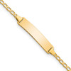 Lex & Lu 14k Yellow Gold Flat Curb Link ID Bracelet LAL123412 - Lex & Lu
