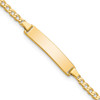 Lex & Lu 14k Yellow Gold Flat Curb Link ID Bracelet LAL123413 - Lex & Lu